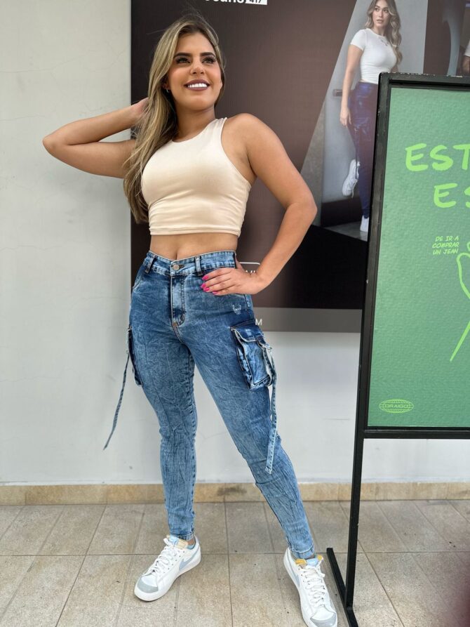 jeans dama tipo cargo ref 14233 - Image 2